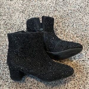 Black Sparkle Ankle Boots - Women
